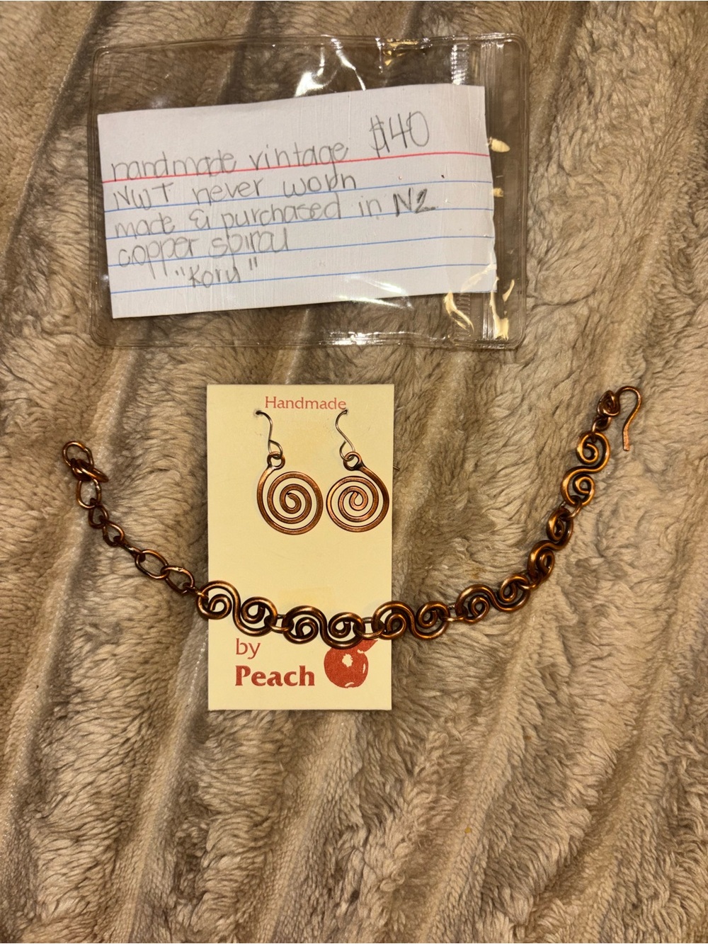 Handmade Copper Spiral Bracelet - Warm Copper